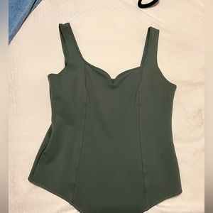 Double Layered Seamed sweetheart body suit-L